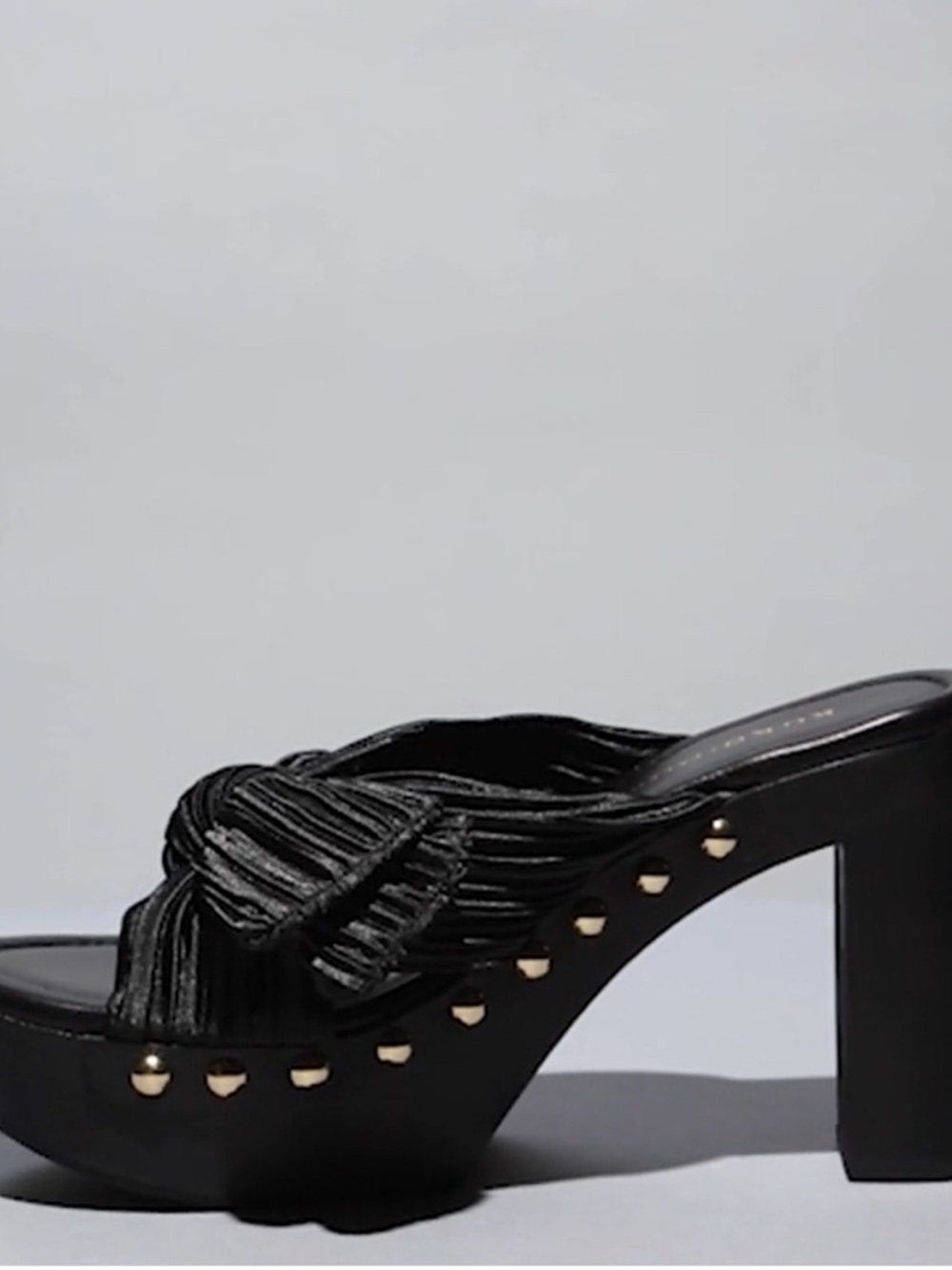 KOKO + PALENKI Jana Sandal In Black Satin NWOT